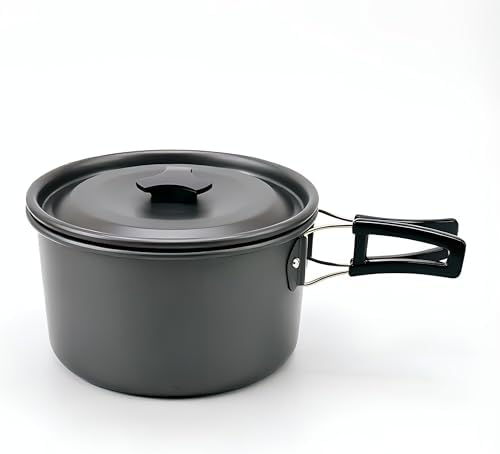 2.1Qt Camping Pot Hard Anodized Aluminum Lightweight Folding Handle by Unknown