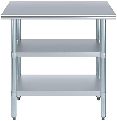 30" x 18" Stainless Steel Work Table with 2 Adjustable Undershelves NSF - Image 3