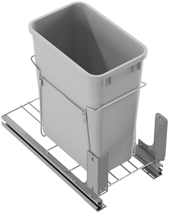 Dowell B15 Aluminum Base Wastebasket Pullout with Door Mount and 50Qt/13Gal Plastic Bin (4012 0115+50) - Image 4