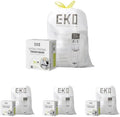 EKO Easy-Dispense Roll Extra-Strong Drawstring Kitchen Trash Bags – 8 Gallon Garbage Bags (30.3L), Code F-1 Slim Fit, White, 100 Count (Pack of 4) by Unknown