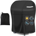 30 Inch BBQ Gas Grill Cover for Outside Grill, Heavy Duty Waterproof UV-Resistant Electric Smoker Cover with Straps and Buckle for Weber Char-Broil Nexgrill and More Grills with Collapsed Side Tables by Viadom