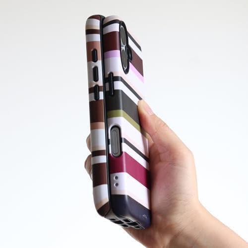 for iPhone 17 Case, Magnetic Matte Frosted Dual-Layer Striped Phone Case for Women, Retro Aesthetic Cover Compatible with Mag Safe Accessories - Sunset Coast - Image 4