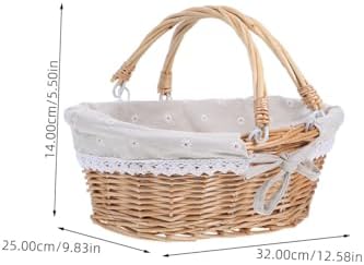 Woven Wicker Basket Xmas with Handles for Home and Outings - Image 2