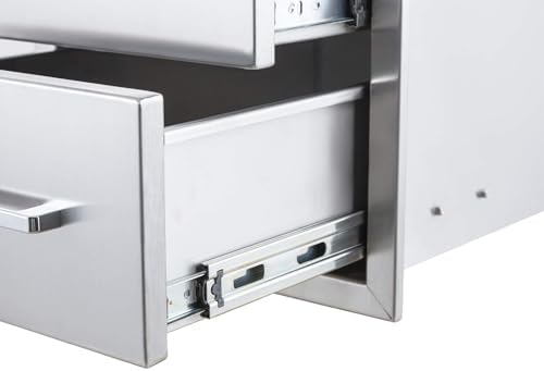 Outdoor Kitchen Drawers,18" W x 23" H x 23" D Stainless Steel BBQ Triple Drawer, Flush Mount Access 3 Drawer for Outdoor Kitchen,BBQ Island - Image 6