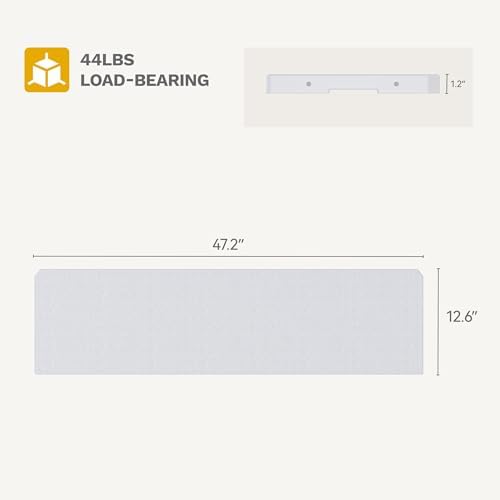 DWVO 2-Pack Resin Storage Shed Shelves, Fit for 35 Cu. Ft. Horizontal Shed 4.3x2.5x3.4 FT, 47" x 12.6" Waterproof Shelves with 8 Screws, 44 lbs Capacity, Easy to Assemble, Gray - Image 7