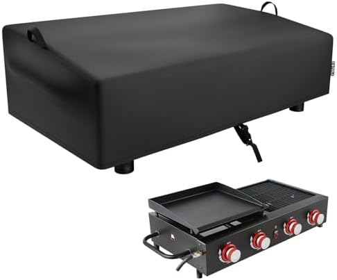 EVRBUL 600D Table Top Grill Cover Compatible with Royal Gourmet GD4002T 4-Burner Tailgater Grill, Waterproof Heavy Duty Portable Griddle Cover 38"×21"×10", Windproof Tabletop BBQ Grill Cover by EVRBUL