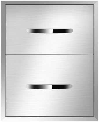 Outdoor Kitchen Drawers, Triple BBQ Drawers Stainless Steel Built-in Drawer For Outdoor Kitchen Island, Patio Grill Station,Double Drawers - Image 7
