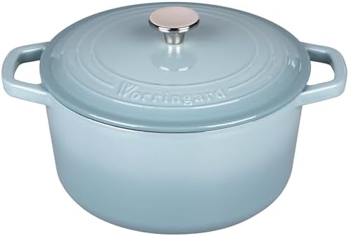 VORRINGARD Enameled Cast Iron Dutch Oven Pot with Lid, for Bread Baking, Round Bread Oven- include Sourdough Bread Baking Supplies Set, 6QT, Sea Salt - Image 4