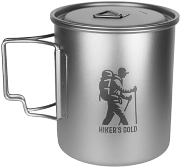 Hiker's Gold 750 ml Titanium Pot for Backpacking, Camping, Hiking by HikersGold