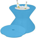 Ledge Lounger - Signature Tall Ice Bin Side Table - Lid with Umbrella Hole - for in-Pool or On-Deck Use - Water Depths 0-15” - Compatible with All Types - for Pool, Sundeck, Patio - Light Blue by LedgeLounger
