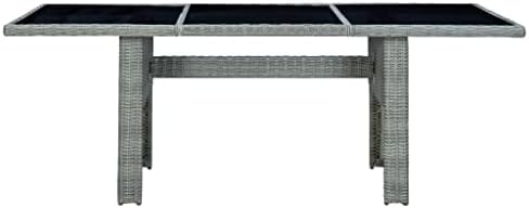 Outdoor Tables Dining Table for Patio, Garden or Backyard, Light Grey Mesa Exterior Furniture - for Deck, Kitchen, Bar, Balcony, Outside - Image 3