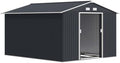 Outsunny 11' x 9' Outdoor Storage Shed Garden Tool Metal Shed Dark Gray by Outsunny