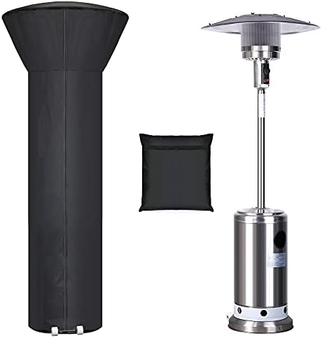 Patio Heater Covers with Zipper and Storage Bag,Waterproof,Dustproof,Wind-Resistant,Sunlight-Resistant,Snow-Resistant,Black,87'' Height x 33" Dome x 19" Base by HUALEDIBrandHome