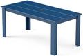 GREENVINES HDPE Outdoor Dining Table w/Umbrella Hole for 6, Blue by GreenVines