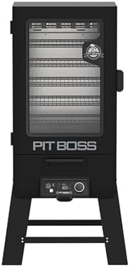 Pit Boss 4-Series WiFi & Bluetooth Digital Vertical Smoker with LCD Digital Controller and Wood Chip Tray, 1,320-Sq. In. 6-Rack Cooking Space, 100°F to 300°F Temperature Range, Meat Probe, Black by PitBoss%C2%AEGrills