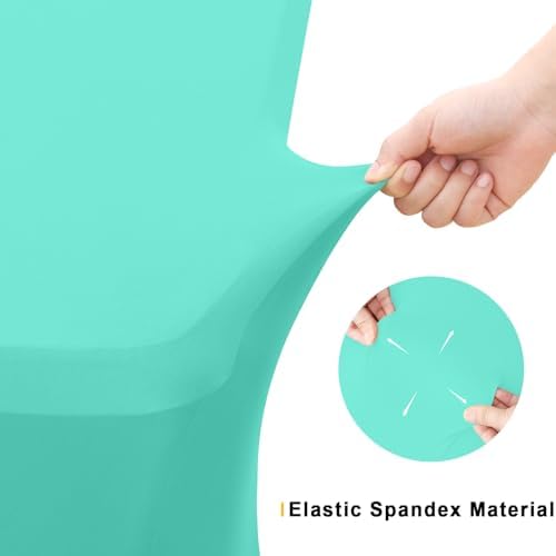 Smiry 2 Pack Spandex Table Cloth 8FT, Elastic Fitted Aqua Tablecloth - Image 3