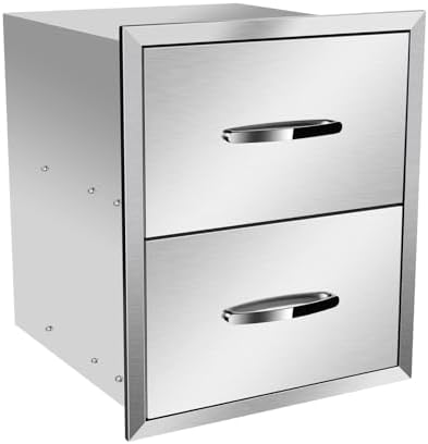 Outdoor Kitchen Drawers, Triple BBQ Drawers Stainless Steel Built-in Drawer For Outdoor Kitchen Island, Patio Grill Station,Double Drawers - Image 7