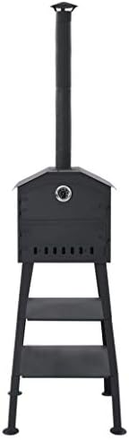 Outdoor Pizza Oven Charcoal Fired with 2 Fireclay Stones, Portable Outside Stainless Steel Pizza Grill, Professional Outdoor Pizza Oven Pizza Maker or Pizzas Bread Cakes (Style A) -AA - Image 2