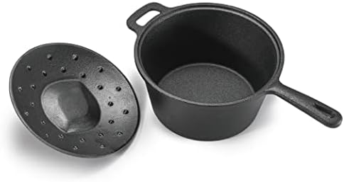 Commercial Chef 2-Qt. Saucepan with Lid, Pre-Seasoned Cast Iron, CHCI20 by CommercialChef