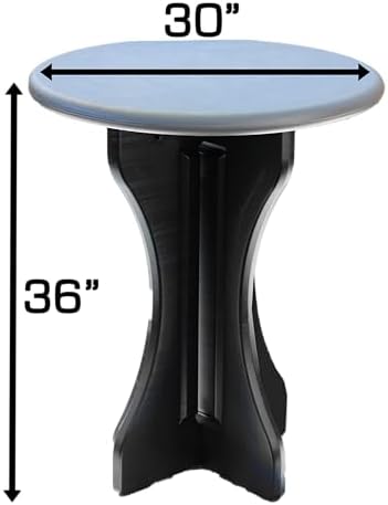 Patio Table Set with Two Barstools - Black Base with Deep Grey Accents - Perfect for Patio and Outdoor Spaces. Hardware Free Easy Assembly. Proudly Made in USA - Image 5