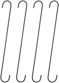HARFINGTON 4pcs Long S Hooks 16 Inch Extra Long Metal S-Shaped Hanging Hooks High Manganese Steel S Hanger Storage Organizing Tool for Kitchen Garden Bathroom Garage Closet, Black by HARFINGTON