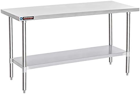 DuraSteel 24x72 Stainless Steel Work Table - NSF Commercial Prep Metal Table w/Adjustable Under Shelf - Kitchen Outdoor Pizza Oven Stand, Garage Workbench, Laundry Utility Worktable - 350 lb Capacity by DuraSteel