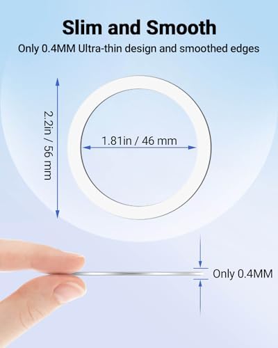 KALAPOP for MagSafe Sticker,MagSafe Ring Magnet,Magnetic Wireless Charger Conversion Kit,Compatible with iPhone 16/15/14/13/12/11, Galaxy S23/S22/S21 and Kindle,9 Pack(3Black,3White&3 Silver) - Image 6
