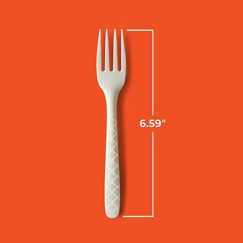 Hefty ECOSAVE Compostable Forks, 4 Pack, Disposable Forks for BBQs, Tailgates, Camping, Parties, and More, Strong and Durable Construction, Sustainable Design, 24 Forks per Pack, 96 Forks Total - Image 3