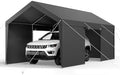 VEVOR 12x20 FT Heavy Duty Carport, Portable Car Canopy with Removable Sidewalls and Door, Outdoor Car Shelter, UV-Resistant, Water-Resistant, All-Season Car Shelter for Cars, Boats, and Equipment by VEVOR