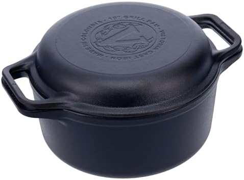 Victoria 6-Quart Cast Iron Combo Cooker, Combination Dutch Oven and Skillet, Made in Colombia, 2-Piece Set by VictoriaCastIron