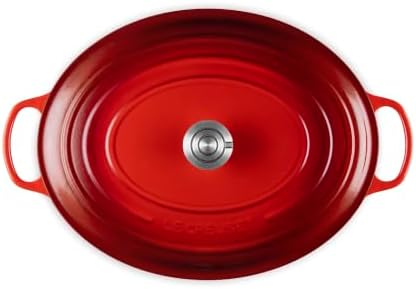 Le Creuset Enameled Cast Iron Oval Dutch Oven, 15.5 qt., Cerise/Crucible - Image 2