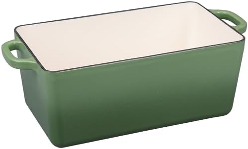 EDGING CASTING Enameled Cast Iron Dutch Oven, Oblong Bread Oven for Sourdough Bread Baking, Baking Pan, Dual Handles, Oven Safe, 4 Quart, Pistachio Green - Image 5