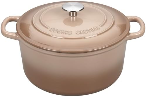 EDGING CASTING Enameled Cast Iron Dutch Oven with Sourdough Bread Baking Kit, Bread Dutch Oven with Lid, Includes Proofing Basket & Baking Tools, 5qt, Mocha - Image 3