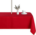 LUSHVIDA Rectangle Outdoor Tablecloth with Umbrella Hole 60x84 Inch Red by LUSHVIDA