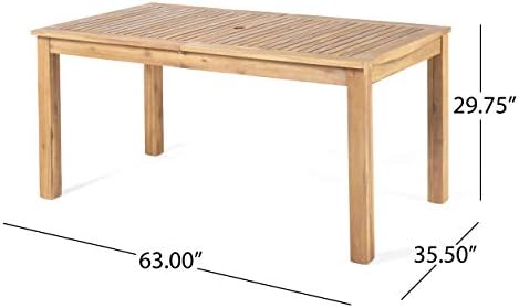 Christopher Knight Home Eric Outdoor Expandable Acacia Wood Dining Table, Natural Finish - Image 3
