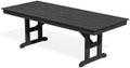 SERWALL Outdoor 84" HDPE Rectangular Dining Table for 6-8,All-Weather,Black by SERWALL