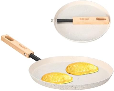 bodkar Frying Pan Skillet Pre-Seasoned 8-inch Flat Griddle Pan by Bodkar