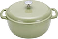 Amazon Basics Enameled Cast Iron Dutch Oven Pot With Lid, 7.3-Quart, Round, Dual Handles, Heavy-Duty, Oven Safe for Stews, Roasting & Baking, Olive by AmazonBasics