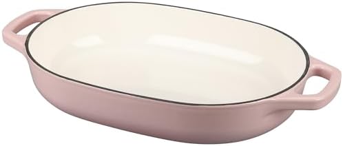 EDGING CASTING Enameled Cast Iron Oval Dutch Oven Pot with Lid, Dutch Oven for Sourdough Bread Baking, Bread Oven, Bread Dutch Oven, Oval Bread Pan, 7qt, Pink - Image 5