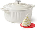 SENSARTE 3.5QT Enameled Cast Iron Dutch Oven Pot with Lid&Cotton Potholders by SENSARTE