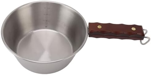Aramox Camping Skillet 304 Stainless Steel Outdoor Skillet with Wooden - Image 3