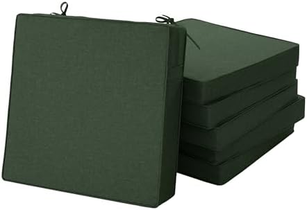 Outdoor Chair Cushions, Set of 6, 18.5 x 16 Inch, Olive Green by Unknown