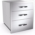 Outdoor Kitchen Drawers 18W x 21H x 23D Inch, Flush Mount Access BBQ Island Drawers for Outdoor Kitchens or BBQ Island Patio Grill Station by KODOM