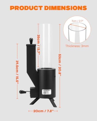 21" Tabletop Wood Pellet Heater with Glass Tube, Modern Gift, FP057 - Image 3