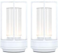 Rechargeable Cordless Small Metal Table Lamp, Stepless Dimming, 3-Color by HAPYGILightings