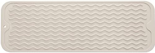 MicoYang Silicone Dish Drying Mat for Multiple Usage,Easy clean,Eco-friendly,Heat-resistant Silicone Mat for Kitchen Counter,Sink,Bar,Bottle,or Cup Tapioca M 17 inches x 6 inches by MicoYang