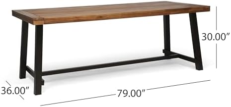 8-Seater Acacia Wood Outdoor Dining Table – Premium Patio Table with Metal Frame | Weather-Resistant Outside Table for BBQs, Gatherings & Tea Parties (Patio Deals Included, Easy Clean) - Image 2