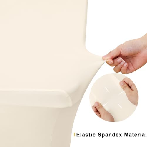 Smiry 2 Pack Spandex Table Cloth 6FT, Elastic Fitted Beige Tablecloth - Image 4