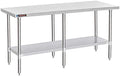 DuraSteel 24x84 Stainless Steel Work Table - NSF Commercial Prep Metal Table - Outdoor Pizza Oven Stand w/Under Shelf - Kitchen Island Laundry Utility Garage Microwave Stand Large Rolling Storage Cart by DuraSteel