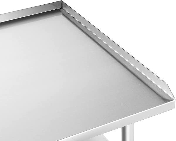 96" x 24" Stainless Steel Equipment Stand with Undershelf NSF - Image 7